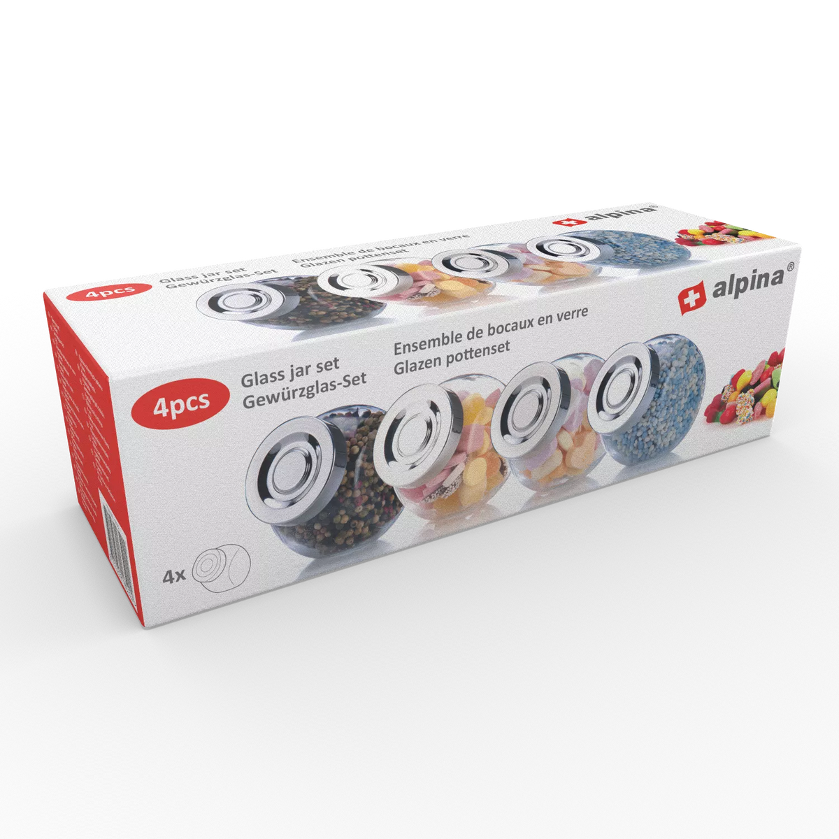 Alpina sandėliavimo indelis 200 ml, 8 × 8 × 6 cm 871125218522