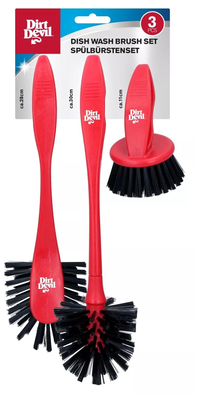 Dirt Devil indų plovimo šepetėlių rinkinys, 3 dydžių (28 / 30 / 11 cm) 871125247457