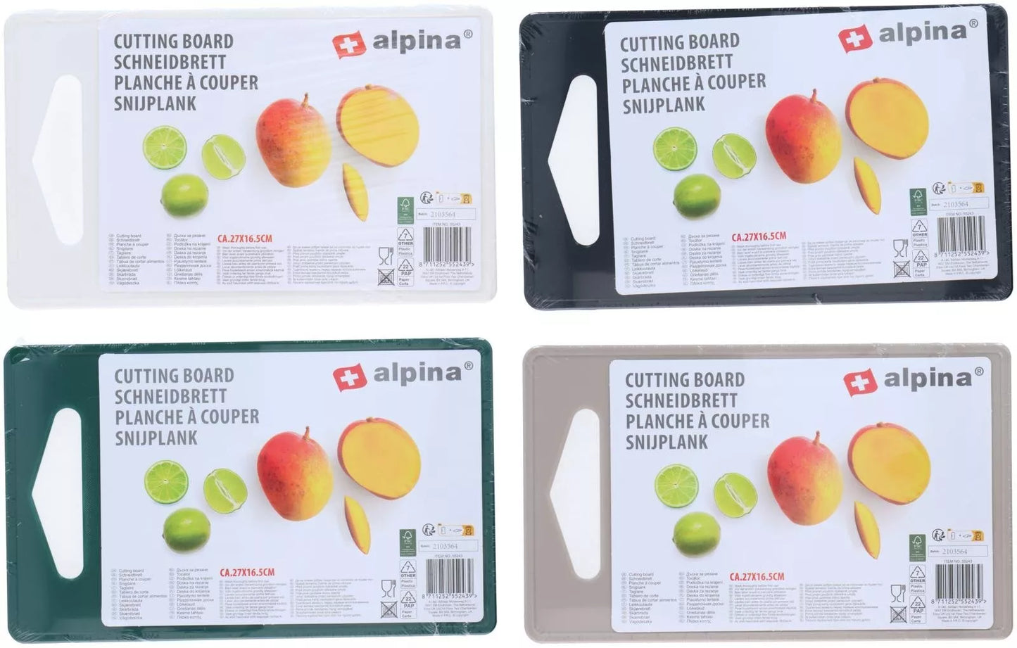 Alpina pjaustymo lentelė, įvairių spalvų, 27 × 16,5 cm 871125255243