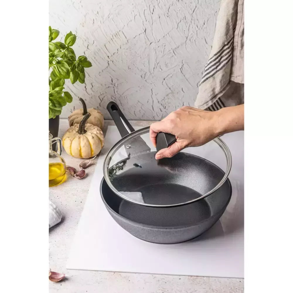 Klausberg aliumininė keptuvė su marmurine danga ir dangčiu, Ø28 cm KB-7692
