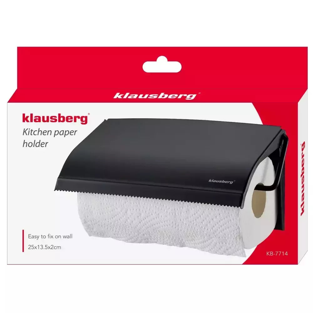 Klausberg sieninis popierinių rankšluosčių laikiklis, juodas KB-7714