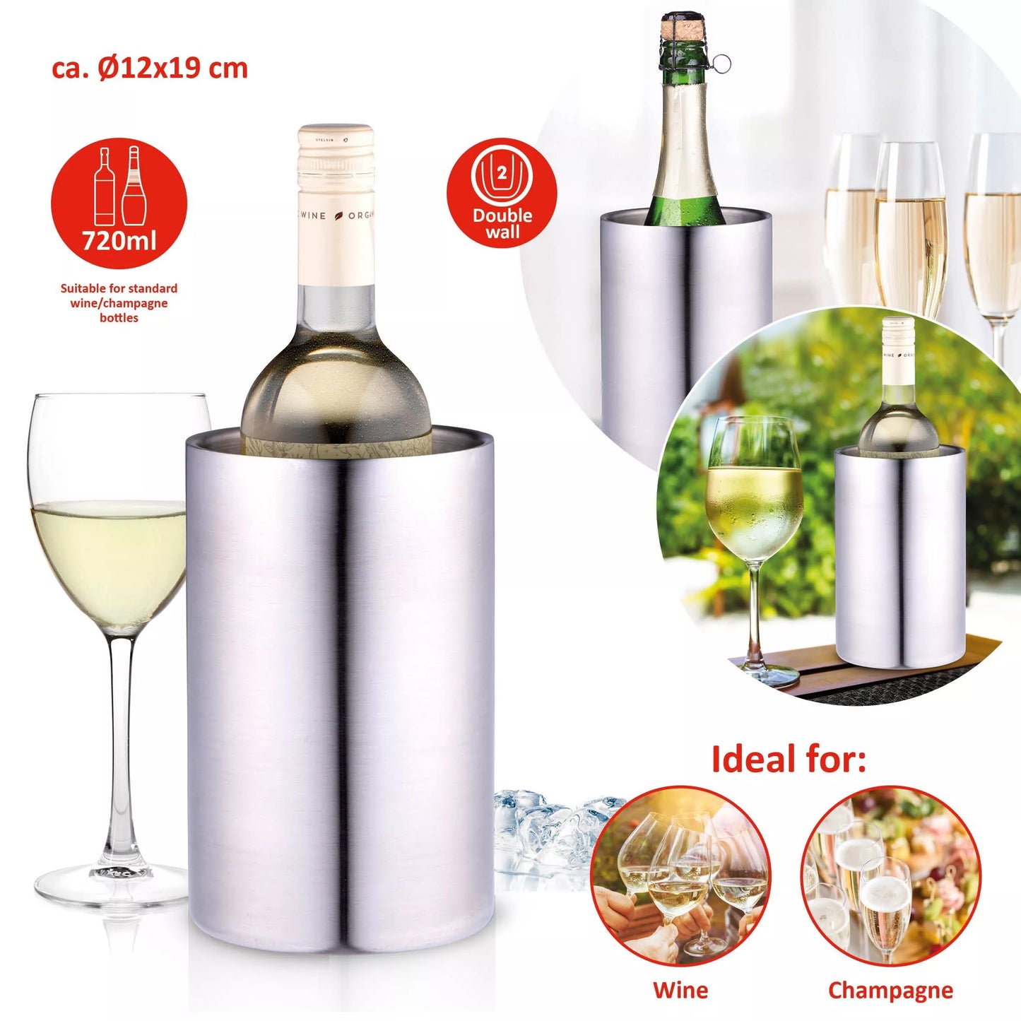 Alpina dvigubų sienelių butelių aušintuvas Ø12 × 19 cm, 1,6 l 871125249574