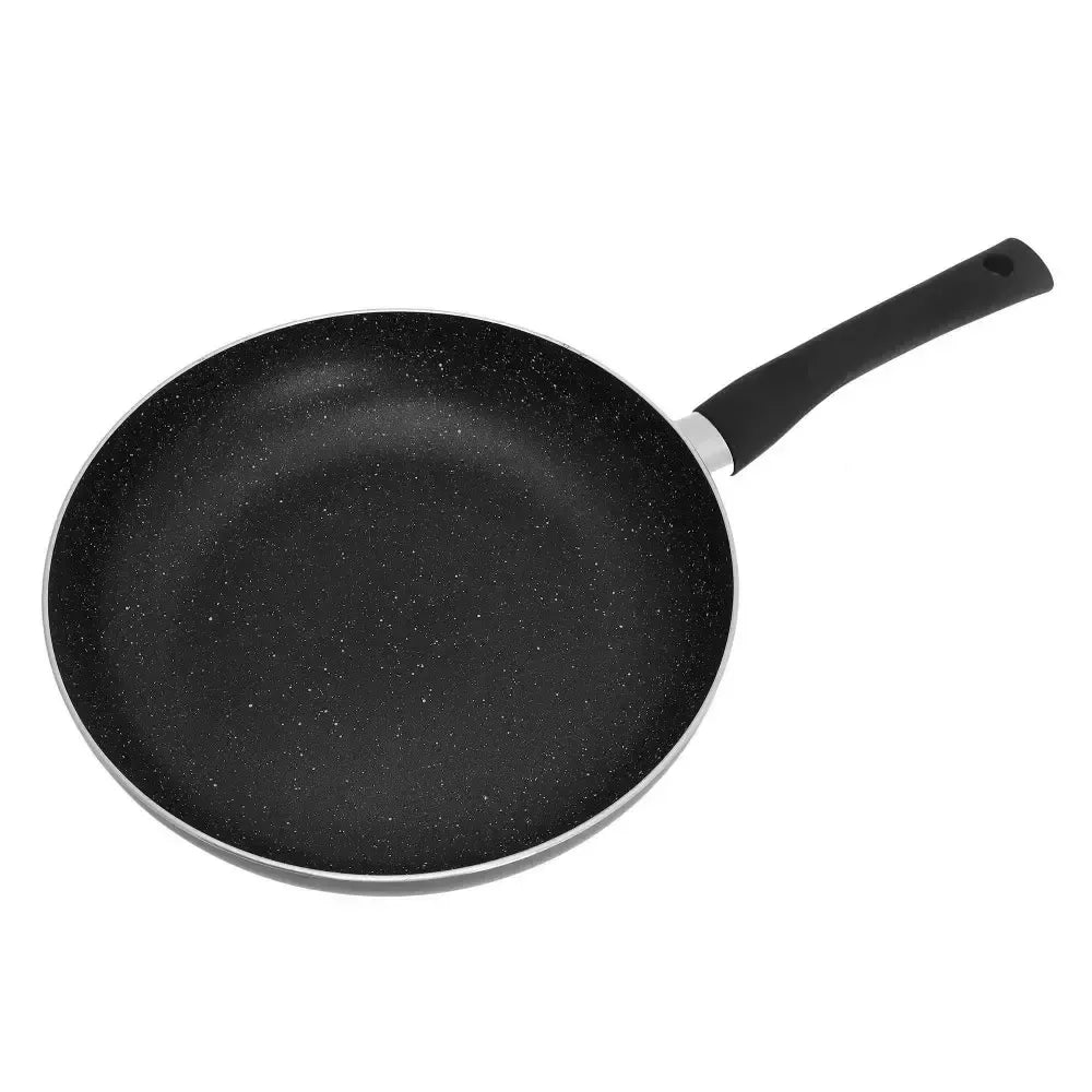Aliumininė keptuvė su marmurine danga ir dangčiu, Ø28 cm, juoda KH-3959