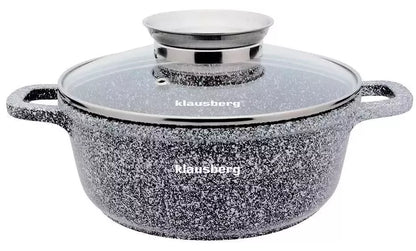 Klausberg aliumininis marmurinis puodas su dangčiu, 2,3 l, Ø20 cm KB-7520
