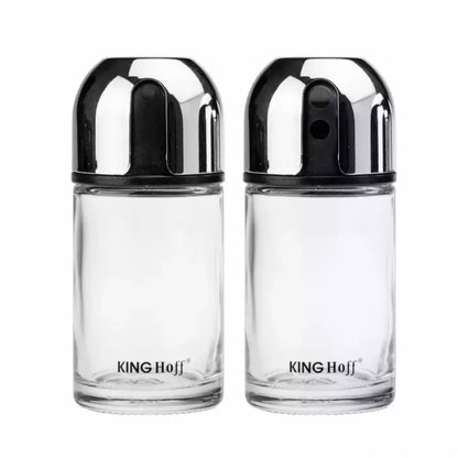 Kinghoff druskos ir pipirų indelių rinkinys metalas / stiklas KH-1644