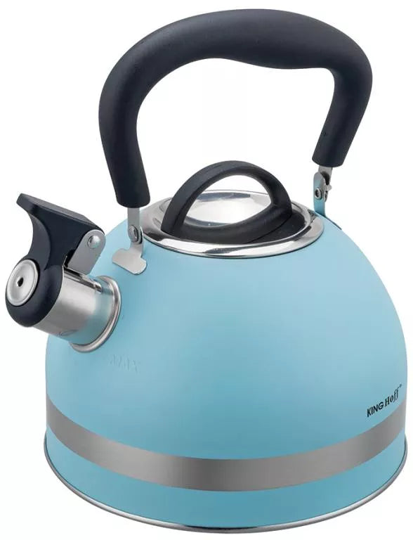 KINGHoff nerūdijančio plieno virdulys su švilpuku, 1,8 l, mėlynas KH-1857