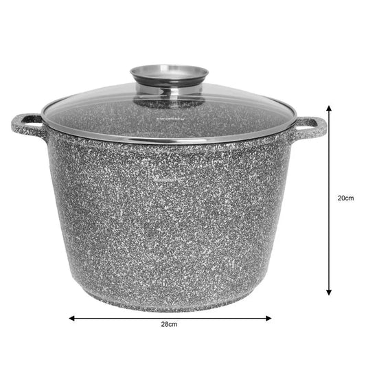 Klausberg aliumininis marmurinis puodas su dangčiu, 10 l, Ø28 cm KB-7526