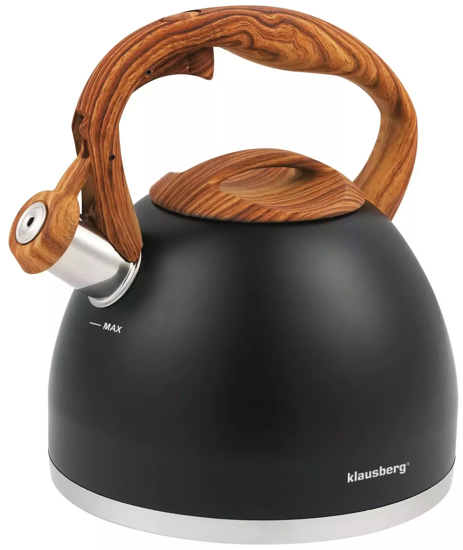 Klausberg arbatinukas su švilpuku nerūdijančio plieno 3 l juodas KB-7450