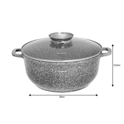 Klausberg puodų rinkinys 6 dalių pilkas marmuro efekto Ø20 / 24 / 28 cm KB-7533