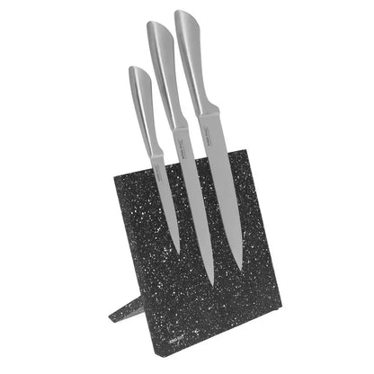 Kinghoff magnetinis peilių laikiklis juodas marmuro efekto KH-1560