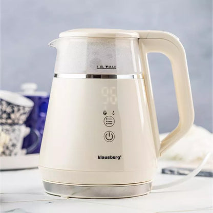 Klausberg elektrinis virdulys, stiklinis, LED valdymas, 1 l KB-7893