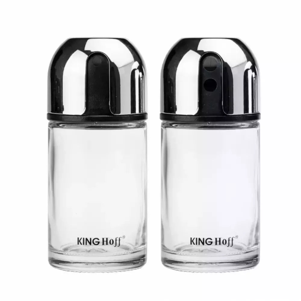 Kinghoff druskos ir pipirų indelių rinkinys metalas / stiklas KH-1644