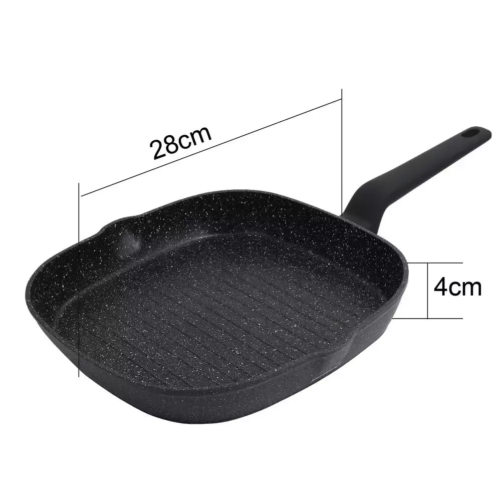 Aliumininė keptuvė su marmurine danga, Ø28 cm, juoda KB-7662