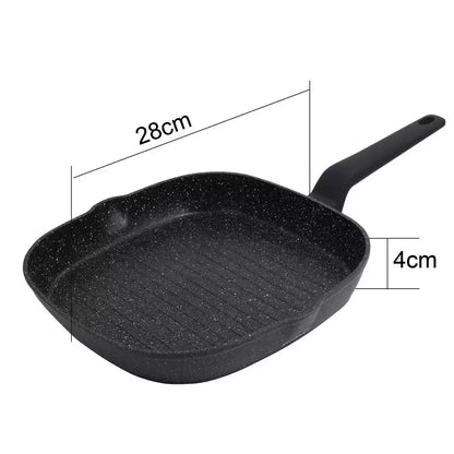 Aliumininė keptuvė su marmurine danga, Ø28 cm, juoda KB-7662
