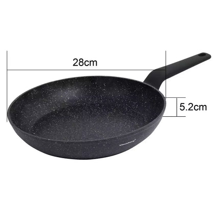 Aliumininė keptuvė su marmurine danga, Ø28 cm, juoda KB-7665