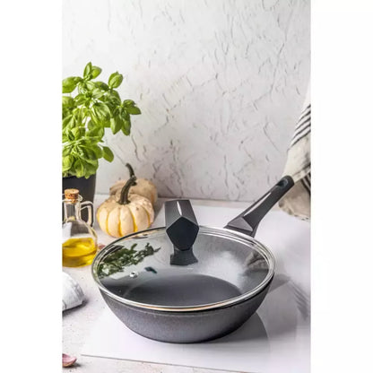 Klausberg aliumininė keptuvė su marmurine danga ir dangčiu, Ø28 cm KB-7692